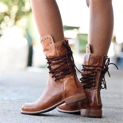Madeleine™ - Bottes vintage en cuir