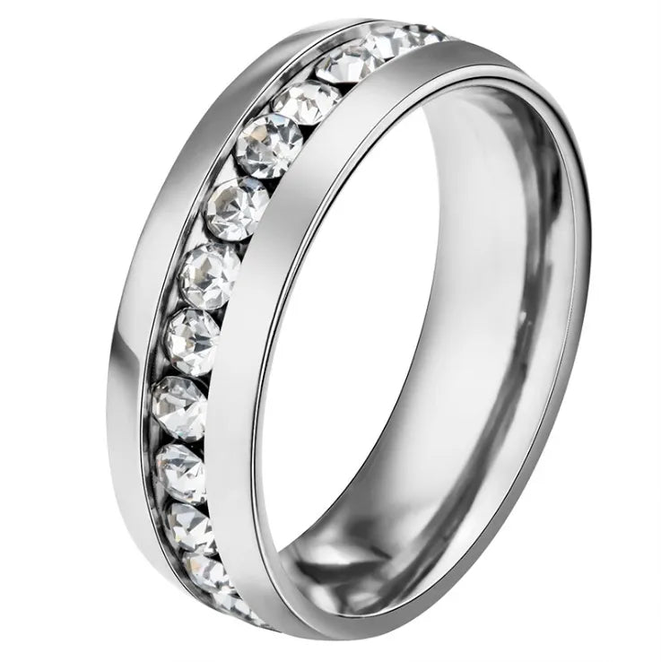 Bague Diamond Band en acier titane
