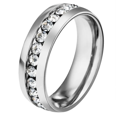 Bague Diamond Band en acier titane