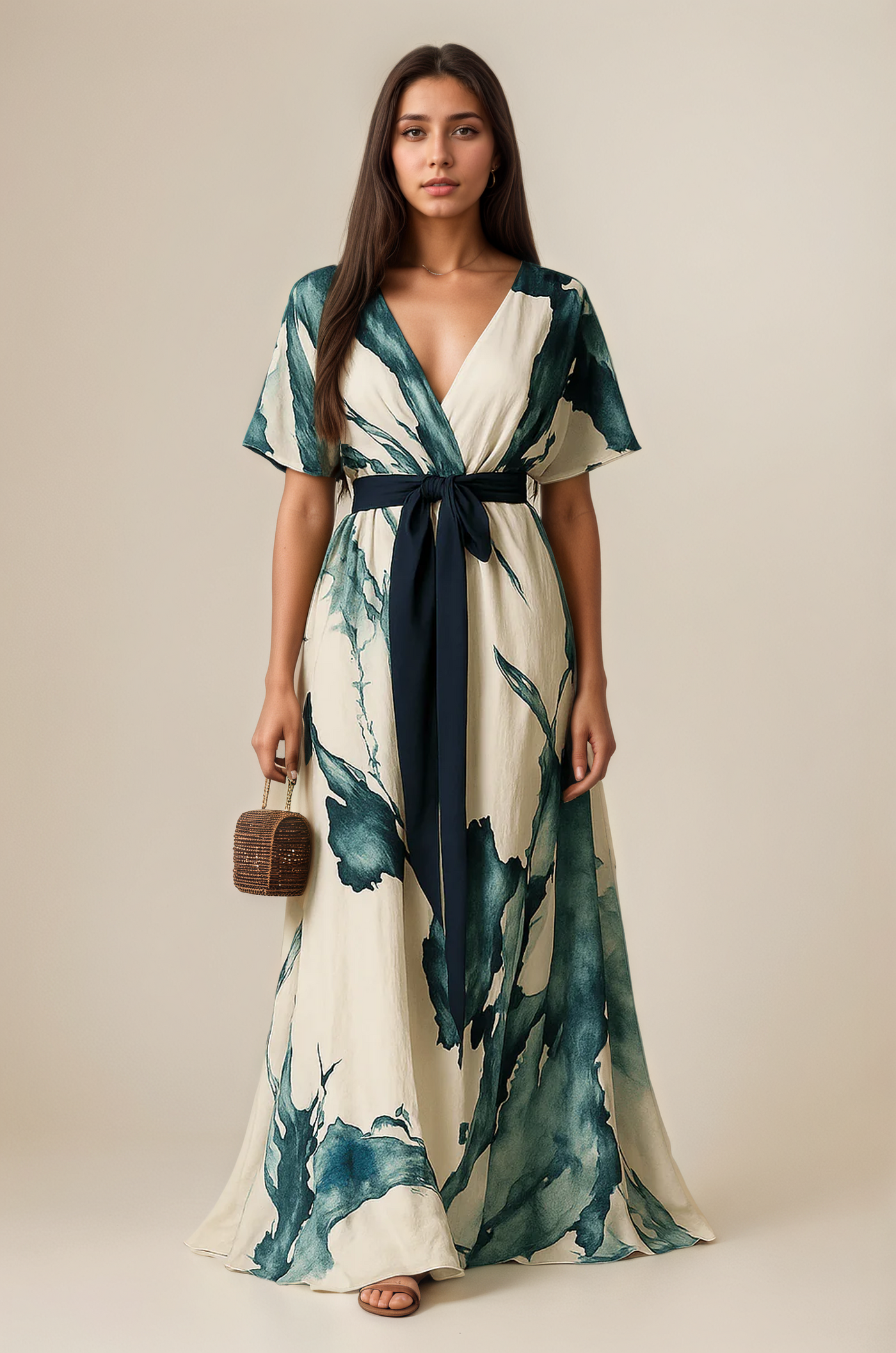 Noa™ - Robe longue à imprimé aquarelle