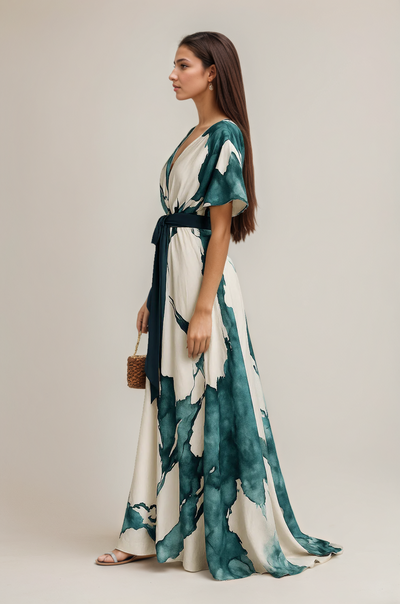 Noa™ - Robe longue à imprimé aquarelle