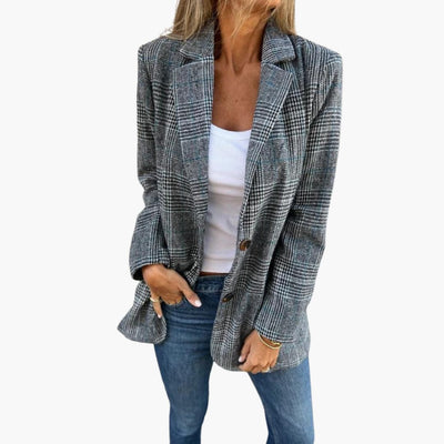 Émilie™ - Blazer à carreaux chic et décontracté