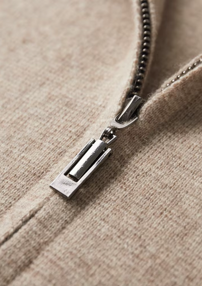 Théo™ - Polo Cardigan en Laine Mérinos Extra-Fine à Fermeture Éclair