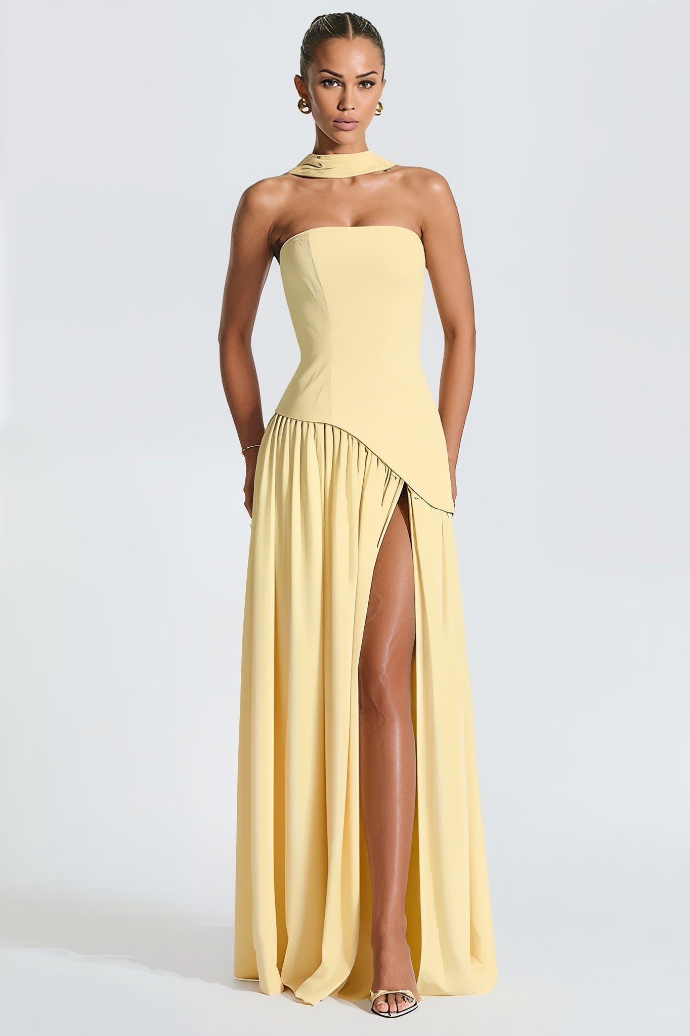 Amélie™ - Robe longue élégante avec fente latérale