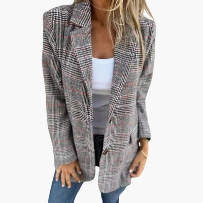 Émilie™ - Blazer à carreaux chic et décontracté