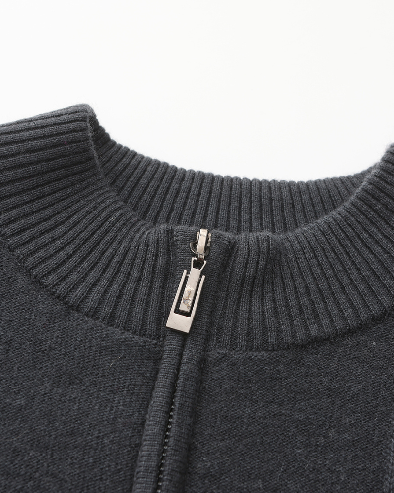 Antoine™ - Pull Demi-Zip en Cachemire Côtelé