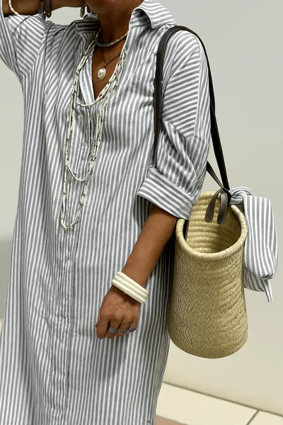 Léonie™ - Robe légère à rayures du quotidien