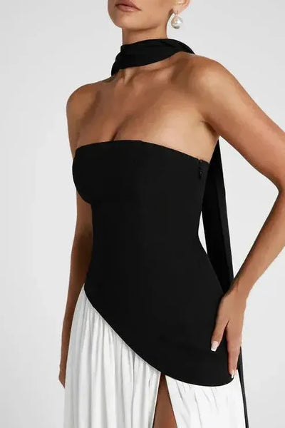 Amélie™ - Robe longue élégante avec fente latérale