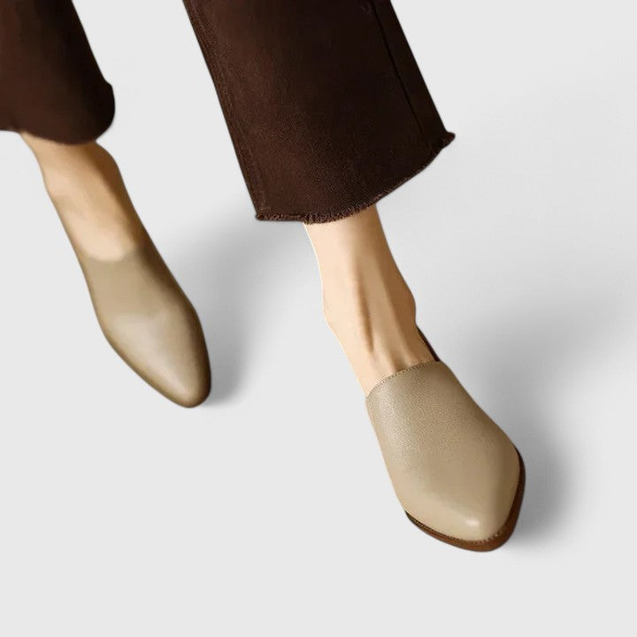 Clémence™ - Mocassins orthopédiques en cuir à bout pointu