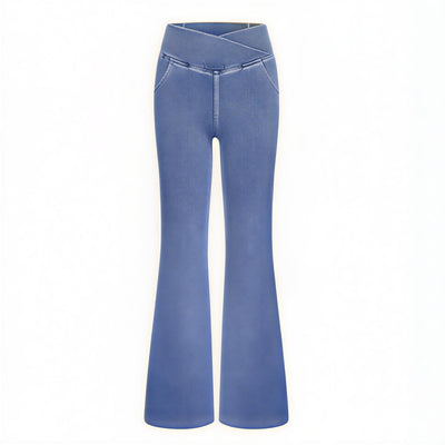 Camille™ – Jean Évasé Taille Haute en Denim