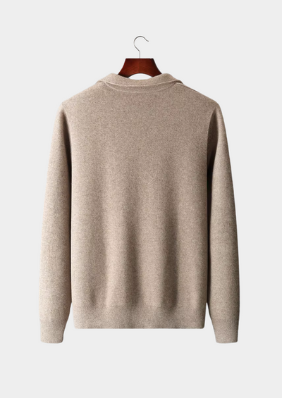 Théo™ - Polo Cardigan en Laine Mérinos Extra-Fine à Fermeture Éclair